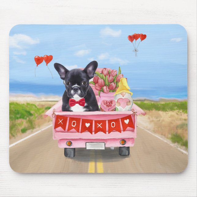 French Bulldog Valentine's Day Truck Mouse Mat (Front)