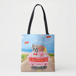 French Bulldog Valentine's Day Truck Tote Bag