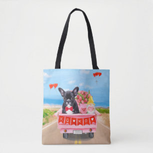 French Bulldog Valentine's Day Truck Tote Bag