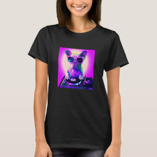 French Bulldog Vaporwave DJ Dog  Aesthetic Women G T-Shirt