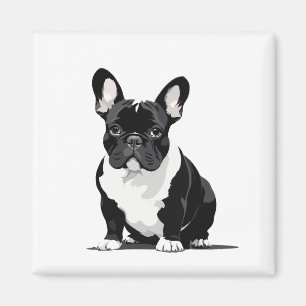 French Bulldog Vector Graphic Art Portrait Animal Magnet