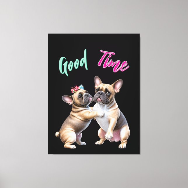 French Bulldog  verliebt Valentinstag  Canvas Print (Front)