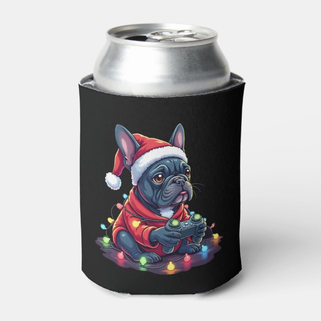 French Bulldog Video Game Controller Light Snow Sa Can Cooler (Can Front)
