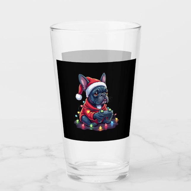 French Bulldog Video Game Controller Light Snow Sa Glass (Front)