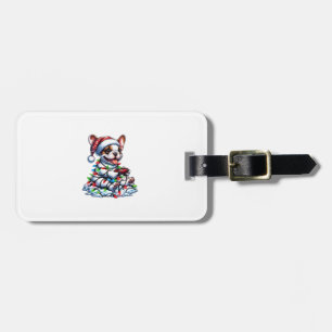 French Bulldog Video Game Controller Light Snow Sa Luggage Tag