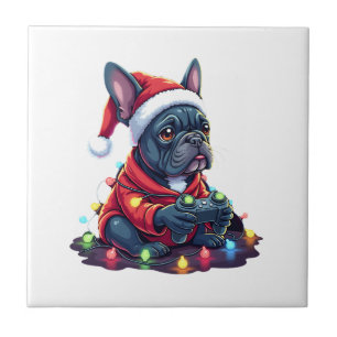 French Bulldog Video Game Controller Light Snow Sa Tile