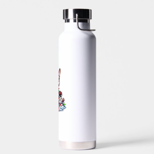 French Bulldog Video Game Controller Light Snow Sa Water Bottle (Left)