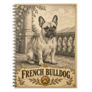 French Bulldog, Vintage Heritage Dog Notebook
