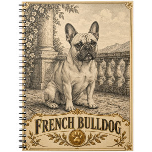 French Bulldog, Vintage Heritage Dog Notebook