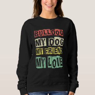 French Bulldog Vintage Silhouette Retro Dog French Sweatshirt