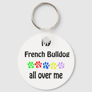 French Bulldog Walks Design Key Ring