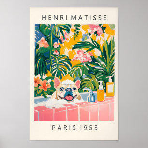 French Bulldog Wall Art, Funny Bathroom Decor, Hen Poster