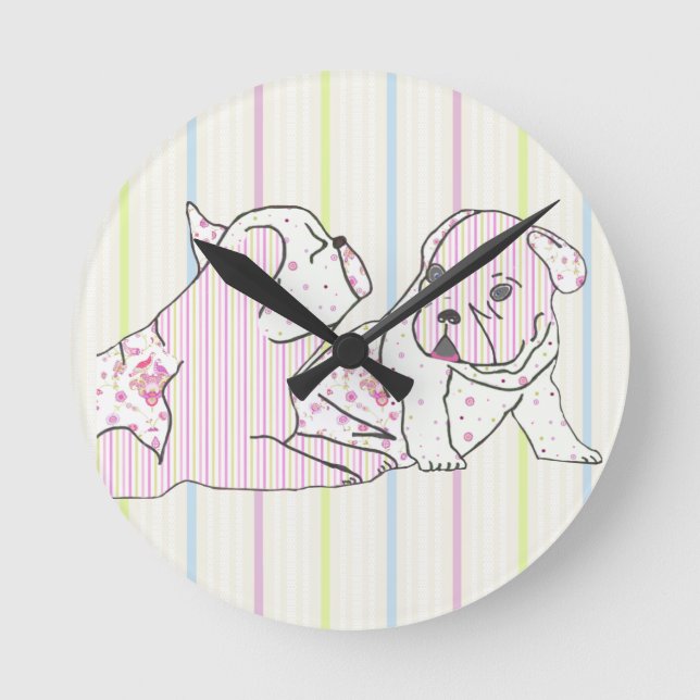 French Bulldog Watch Round Clock (Front)