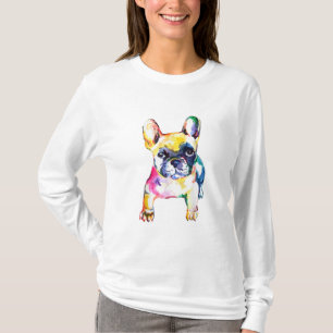 French Bulldog Watercolor Hand Draw For Dog Lover T-Shirt