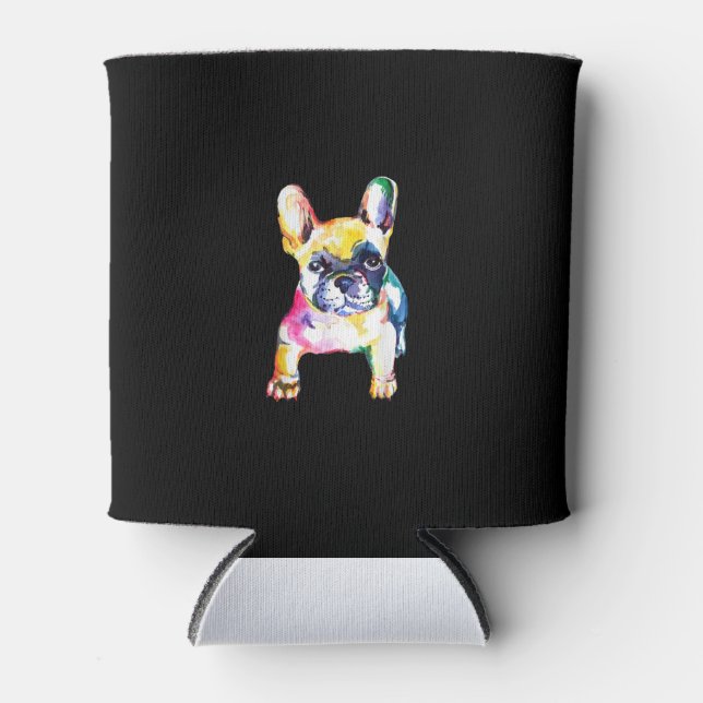French Bulldog Watercolor Hand Drawing Gift Can Cooler (Front)
