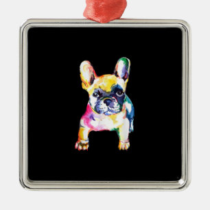 French Bulldog Watercolor Hand Drawing Gift Metal Tree Decoration