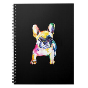 French Bulldog Watercolor Hand Drawing Gift Notebook