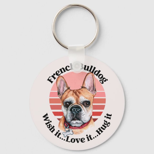 French Bulldog Watercolor  Keychain (Front)