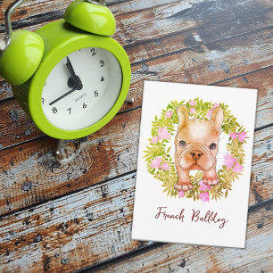 French Bulldog. Watercolor painting Invitation