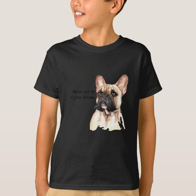 French Bulldog Watercolor Printing T-Shirt (Front)