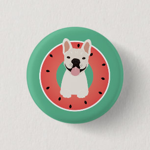 French Bulldog Watermelon Fruit 3 Cm Round Badge