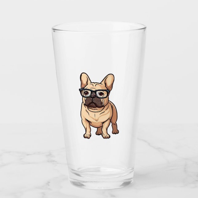 French Bulldog Wearing Glasses (Front)