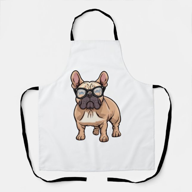 French Bulldog Wearing Glasses  Apron (Front)