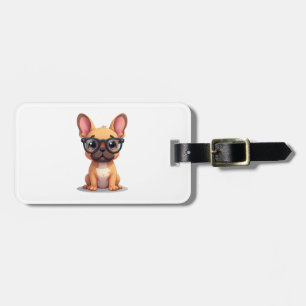 French Bulldog Wearing Glasses Copy Luggage Tag