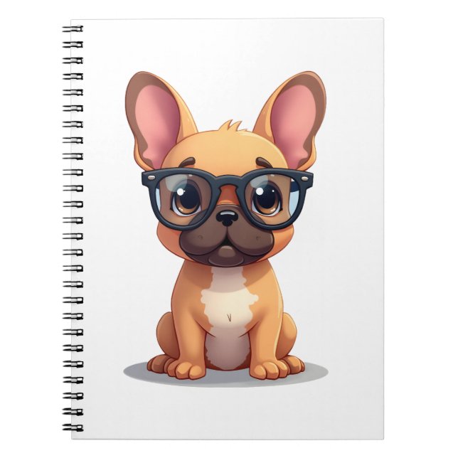French Bulldog Wearing Glasses Copy Notebook (Front)