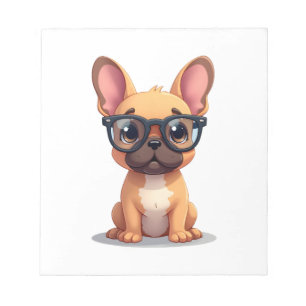 French Bulldog Wearing Glasses Copy Notepad
