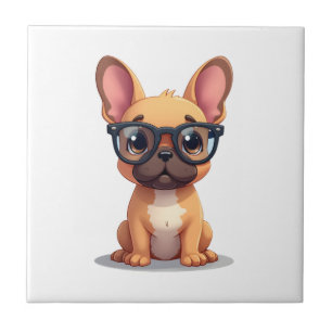 French Bulldog Wearing Glasses Copy Tile