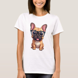 French Bulldog Wearing Glasses T-Shirt