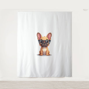 French Bulldog Wearing Glasses  Tapestry