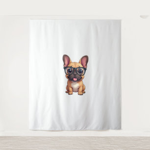 French Bulldog Wearing Glasses Tapestry