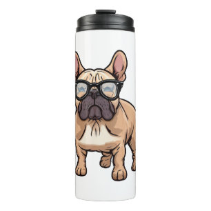 French Bulldog Wearing Glasses  Thermal Tumbler