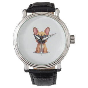 French Bulldog Wearing Glasses Watch