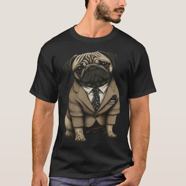 French Bulldog Wearing Suit Frenchie Frenchy Boule T-Shirt (Front)