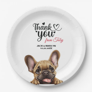 French Bulldog Wedding Thank You Paper Plate