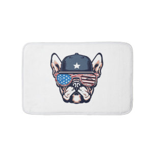French Bulldog Weekend Party 4th of July Bath Mat