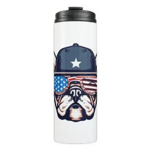 French Bulldog Weekend Party 4th of July Thermal Tumbler