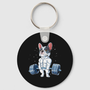 French Bulldog Weightlifting Funny Deadlift Gym Key Ring