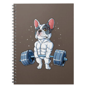 French Bulldog Weightlifting Funny Deadlift Gym Notebook