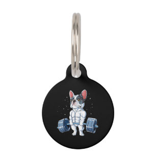 French Bulldog Weightlifting Funny Deadlift Gym Pet Tag