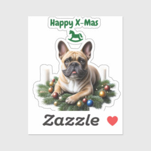 French Bulldog Weihnachten Weihnachtskranz