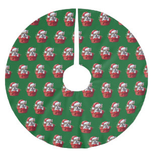French Bulldog Weihnachtskorb Christmas Brushed Polyester Tree Skirt