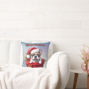 French Bulldog Weihnachtskorb Christmas Cushion