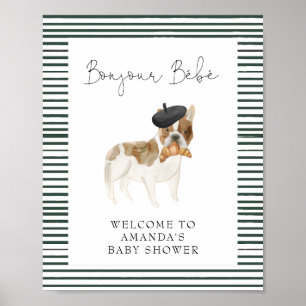 French Bulldog Welcome Baby Shower Poster