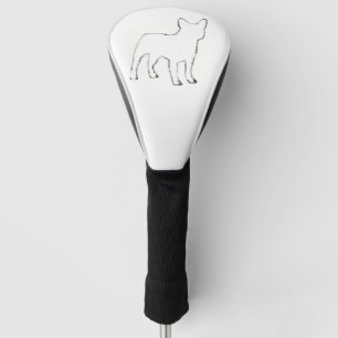 French Bulldog White Silhouette Golf Head Cover