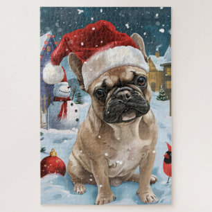 French Bulldog Winter Wonderland Christmas Joy Jigsaw Puzzle
