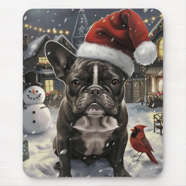French Bulldog Winter Wonderland Christmas Joy Mouse Mat (Front)